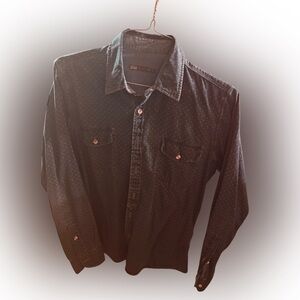 MEN’s denim Vintage inspired made in Italy 100% cotton button down shirt